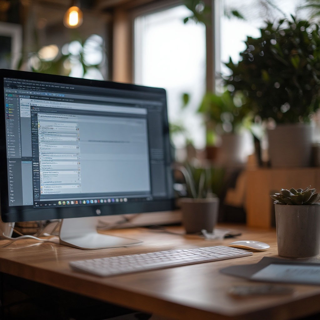 Blurred view of a computer screen