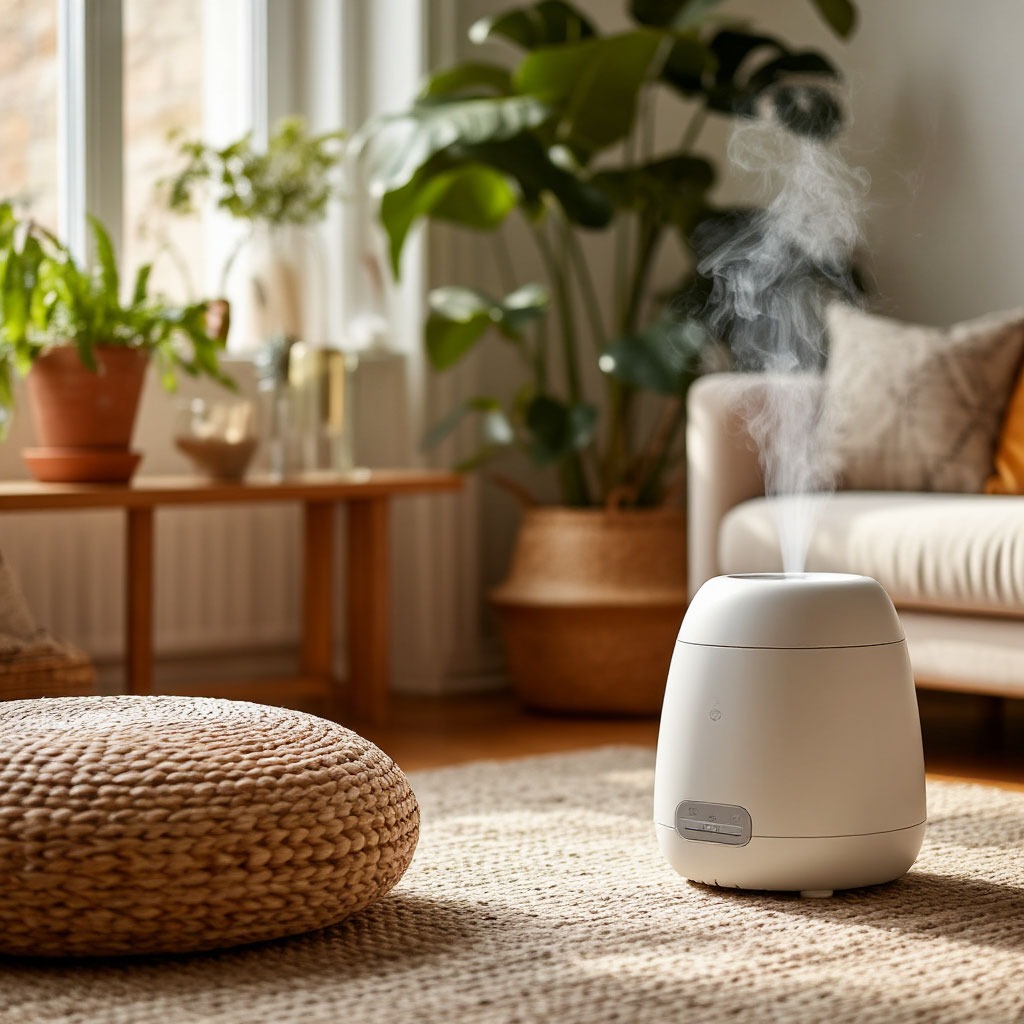 Humidifier in a cozy indoor room
